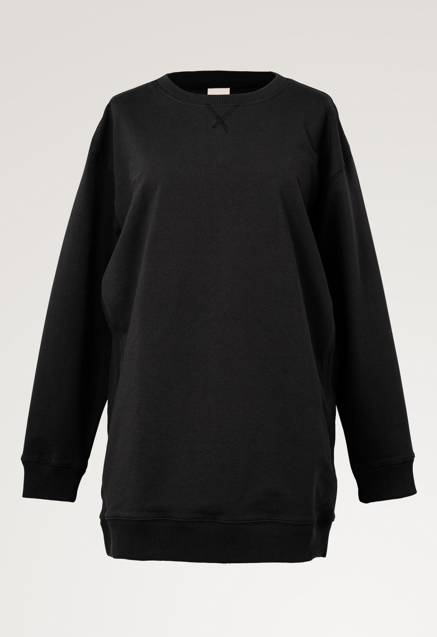 Oversized maternity sweatshirt with nursing access - Black