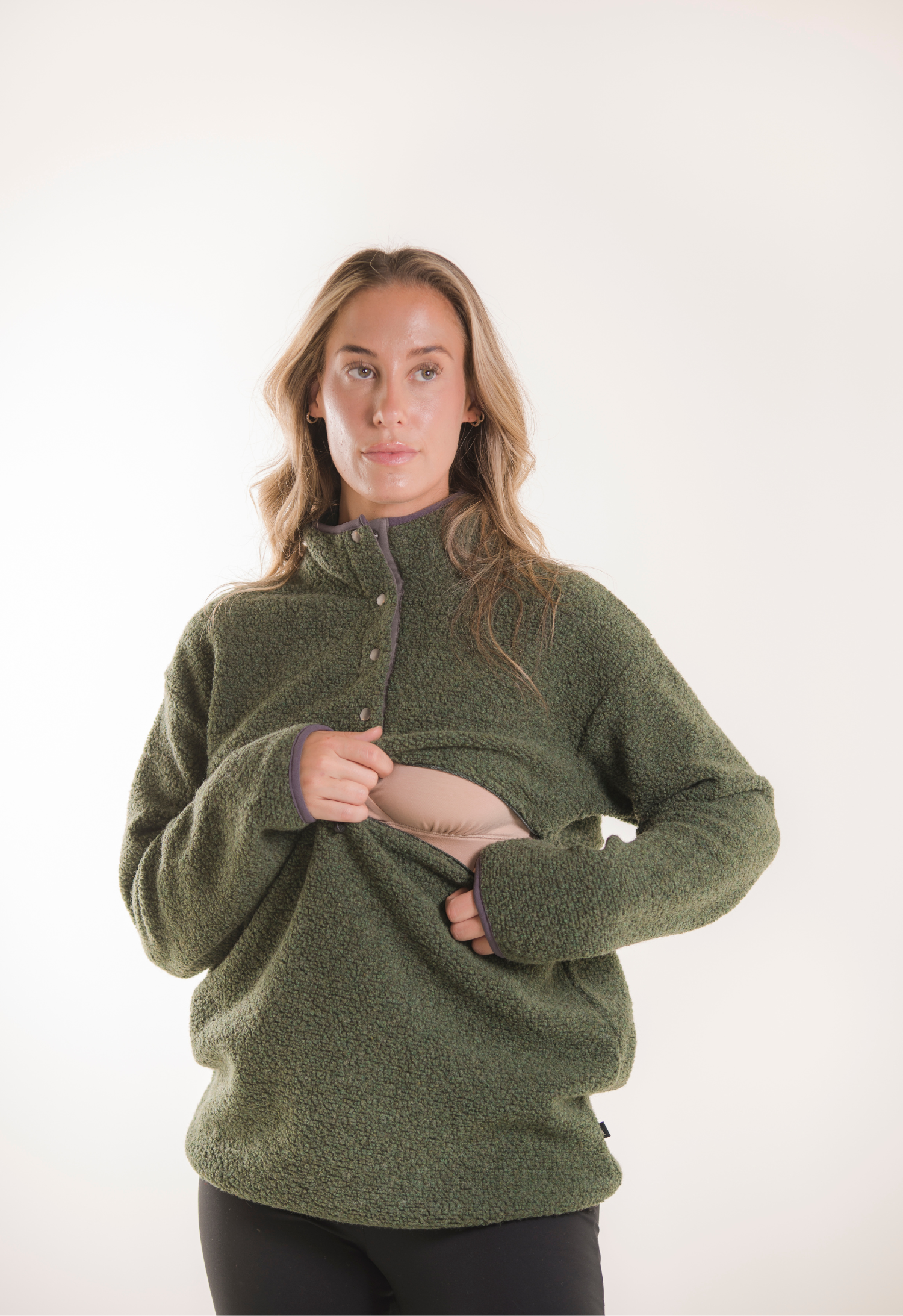 Maternity fleece sweater 90s - Green