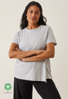 Maternity t-shirt with nursing access - Grey Melange