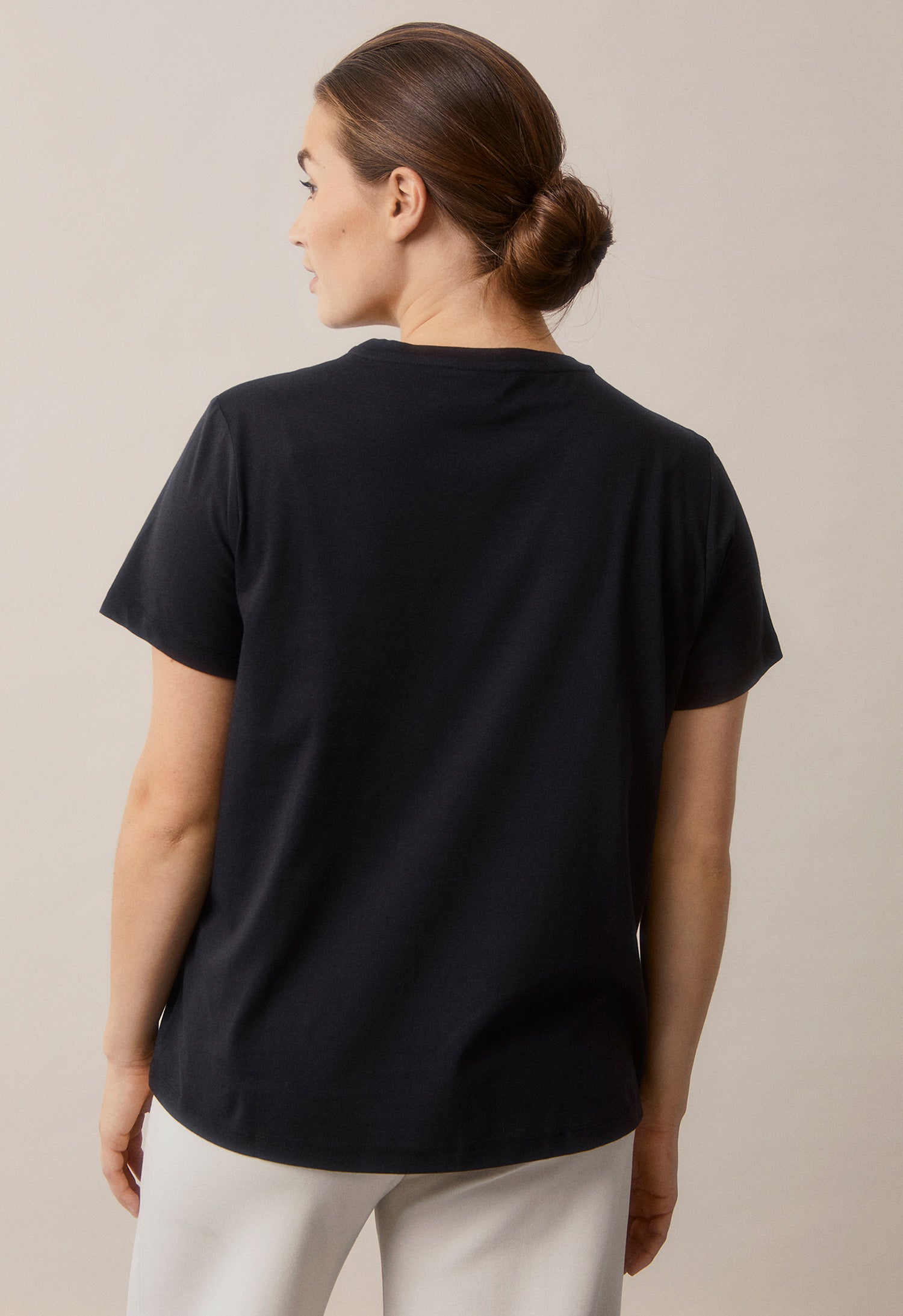 Maternity t-shirt with nursing access - Black