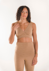Merino wool nursing bra - Brown Melange