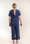 Maternity jumpsuit with nursing access - Blue