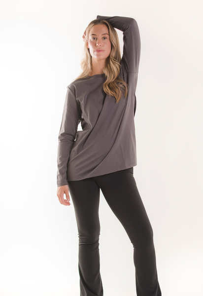 Maternity t-shirt long sleeve - Washed grey