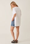 Oversized maternity t-shirt with slit - White