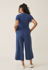 Maternity jumpsuit with nursing access - Blue