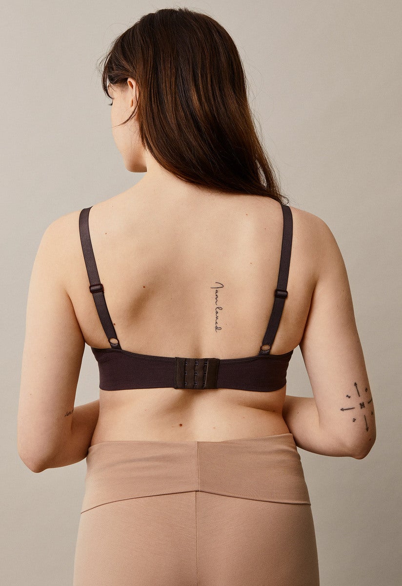 Organic cotton nursing bra - Brown
