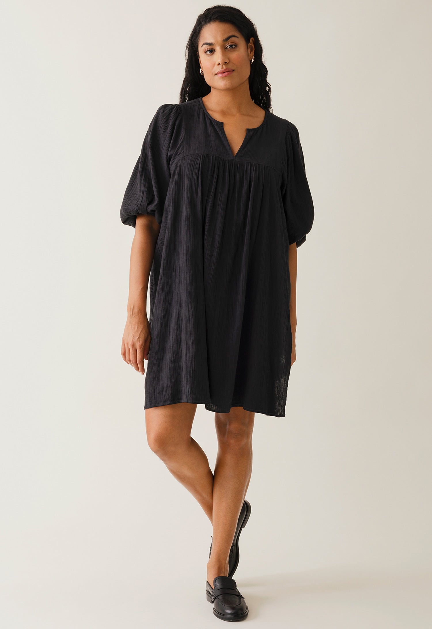 Boho maternity mini dress Black Boob Design