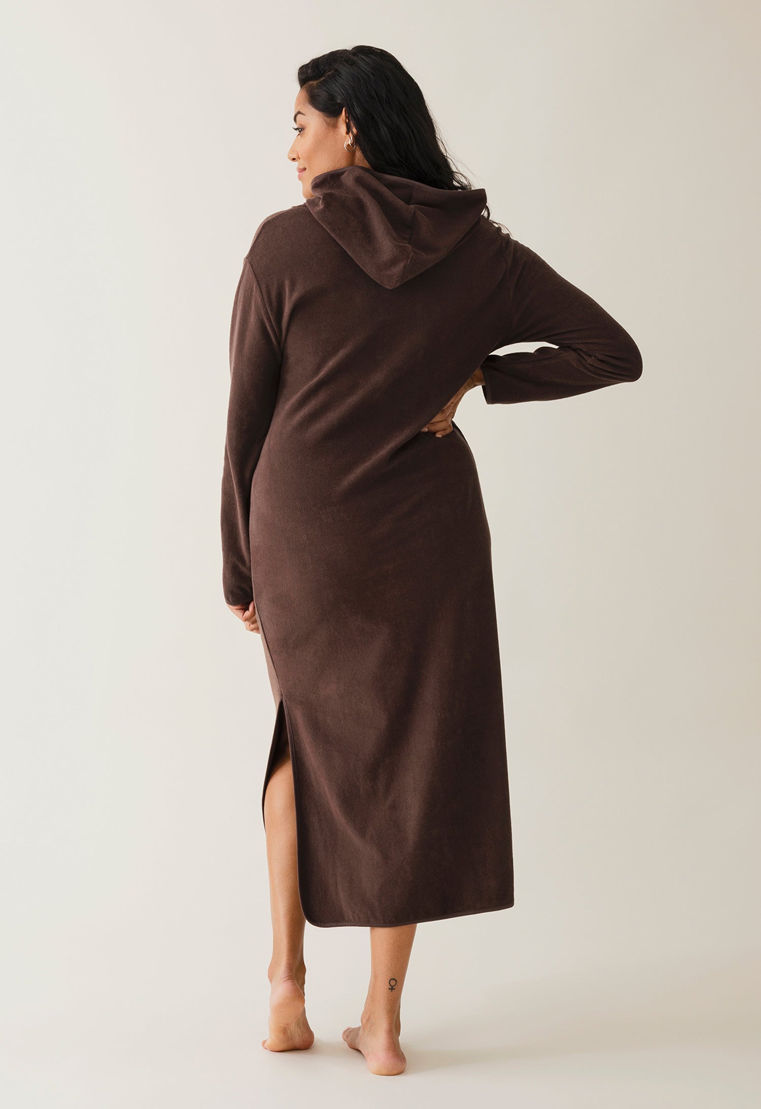 Terrycloth maternity caftan - Brown