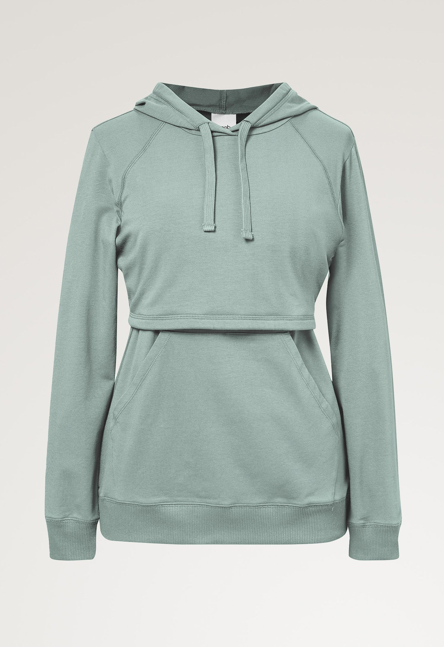 Fleece lined maternity hoodie with nursing access - Mint