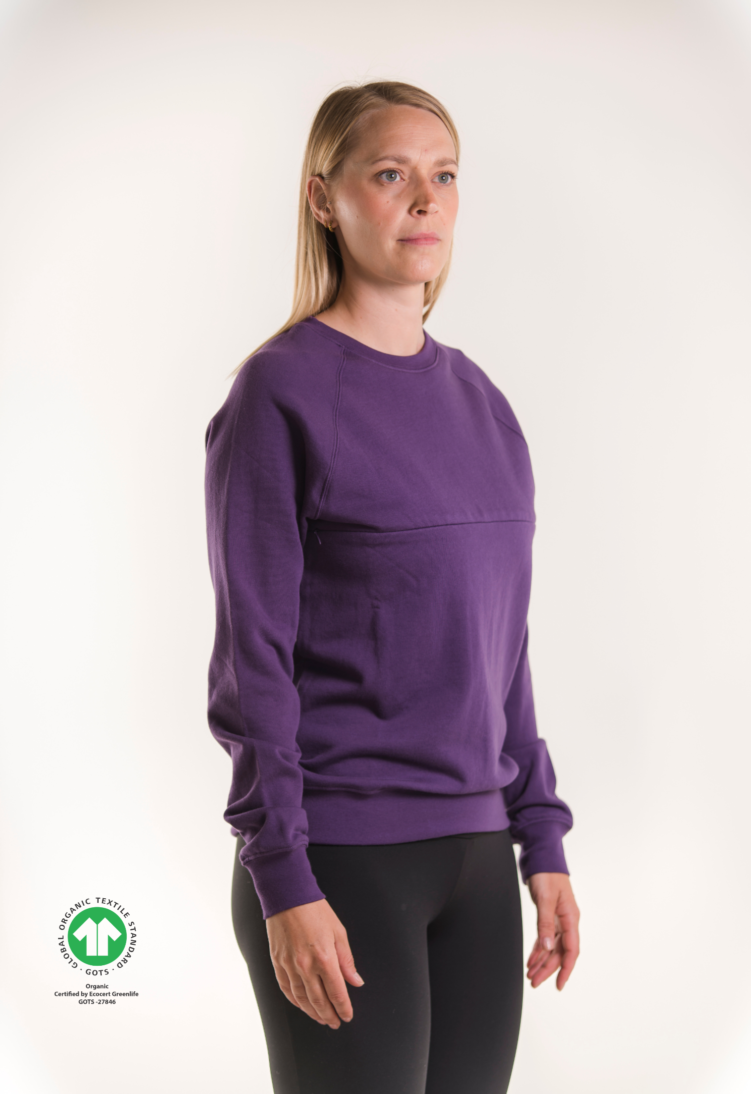 Thermal nursing sweatshirt - Midnight plum
