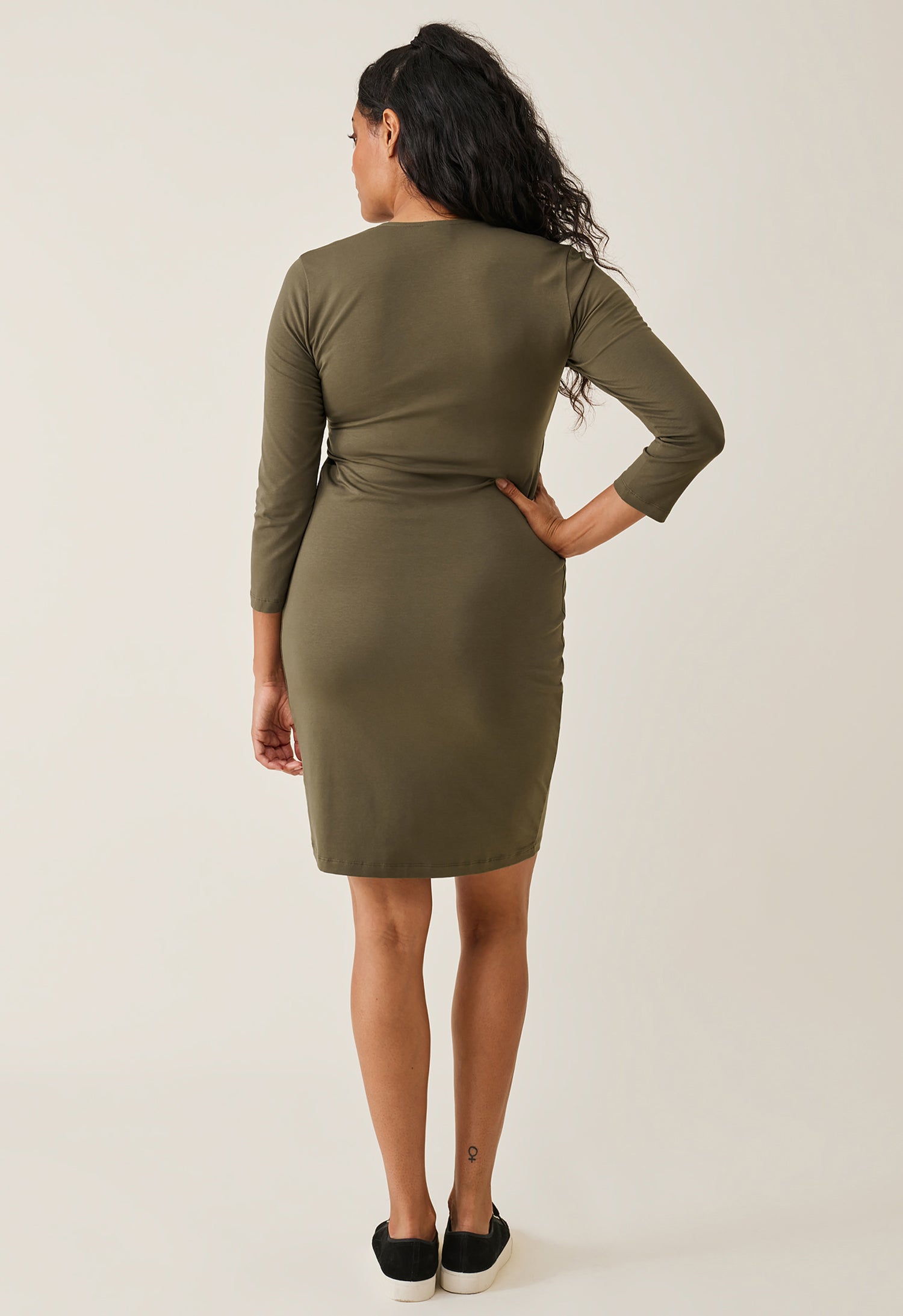 Maternity wrap dress - Green Olive