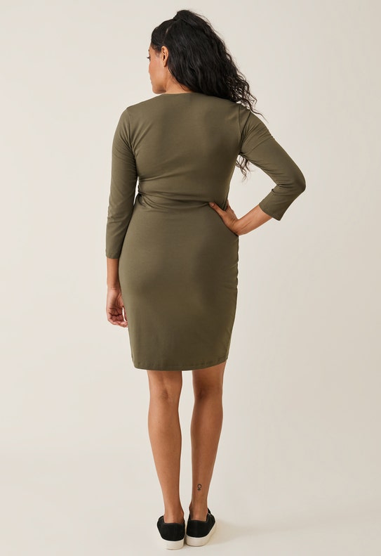 Maternity wrap dress - Green Olive - M Maternity wrap dress - Green Olive - M