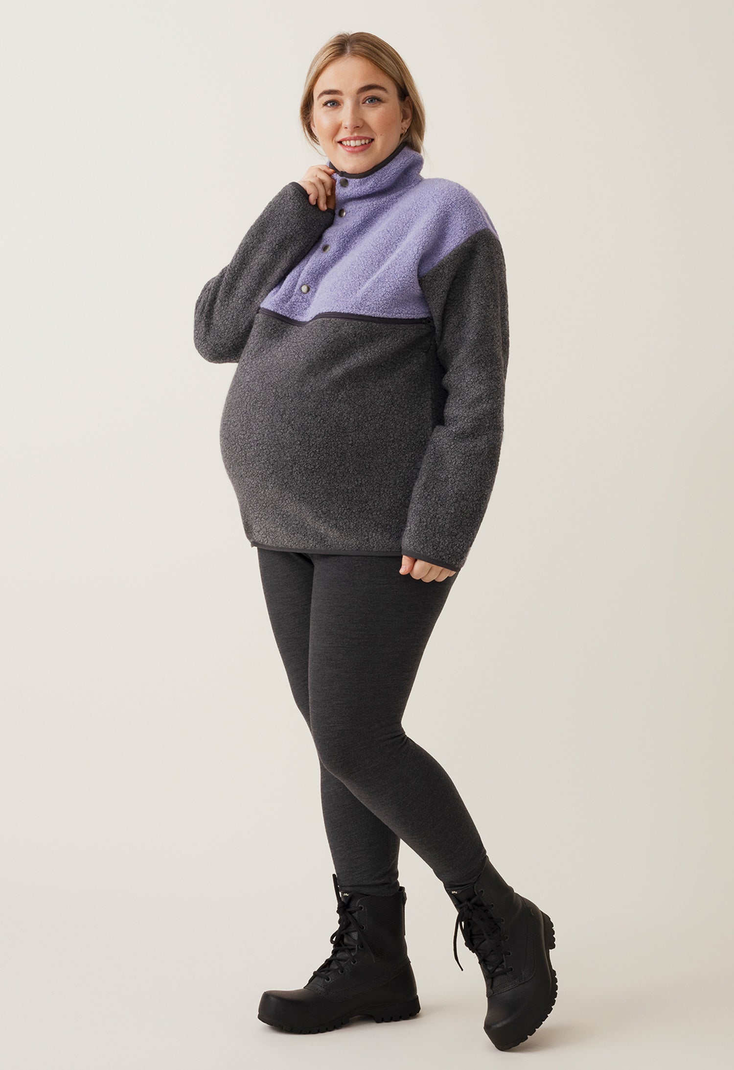 Wool pile maternity pullover 90s - Lilac