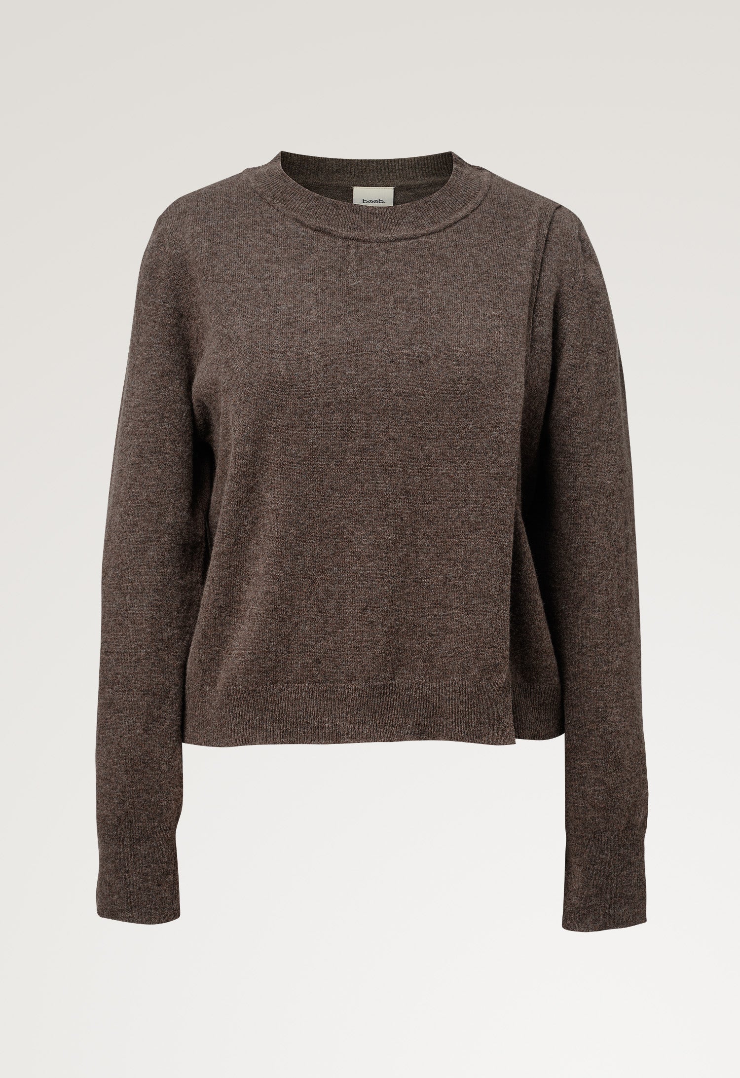 Knitted nursing sweater - Brown Grey Melange