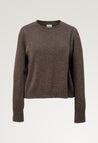 Knitted nursing sweater - Brown Grey Melange