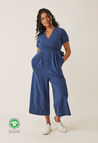Maternity jumpsuit with nursing access - Blue