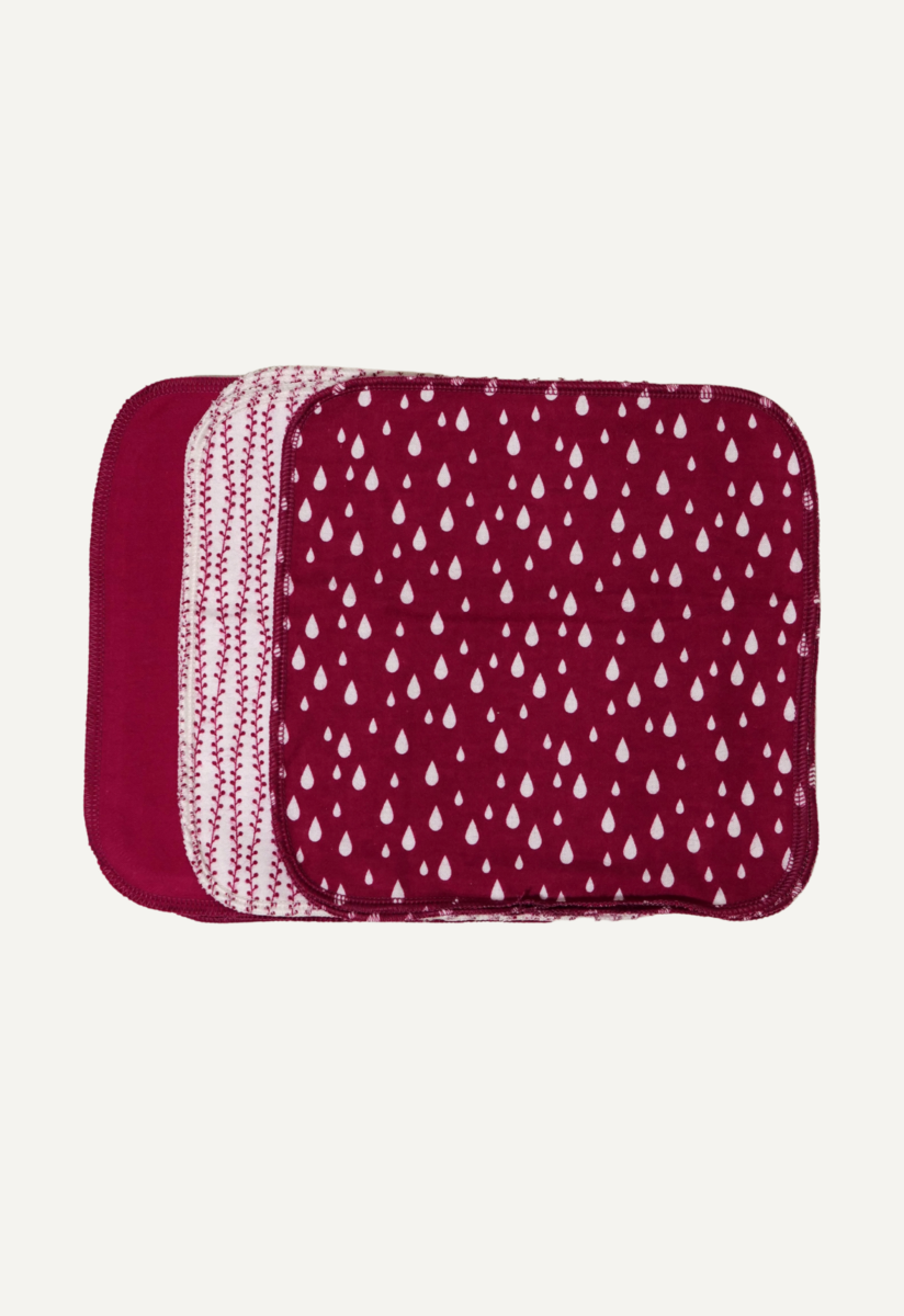 Reusable Cloth Wipes - Sangria