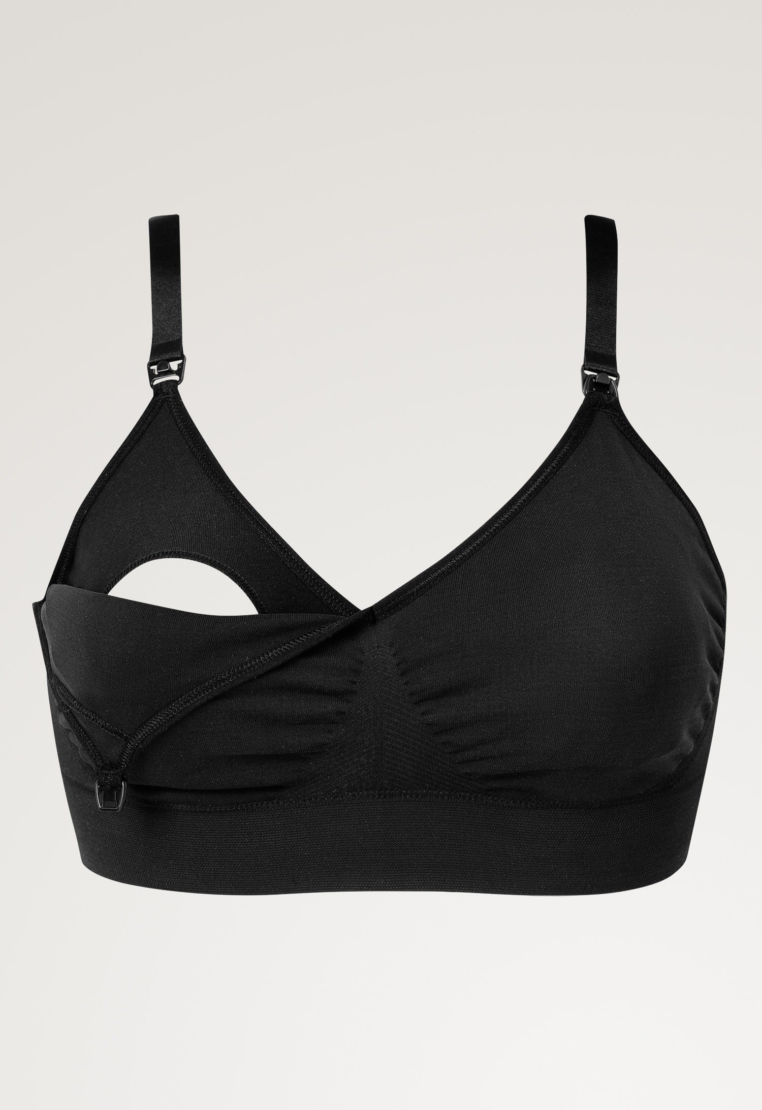 Seamless nursing bra with pads - Black