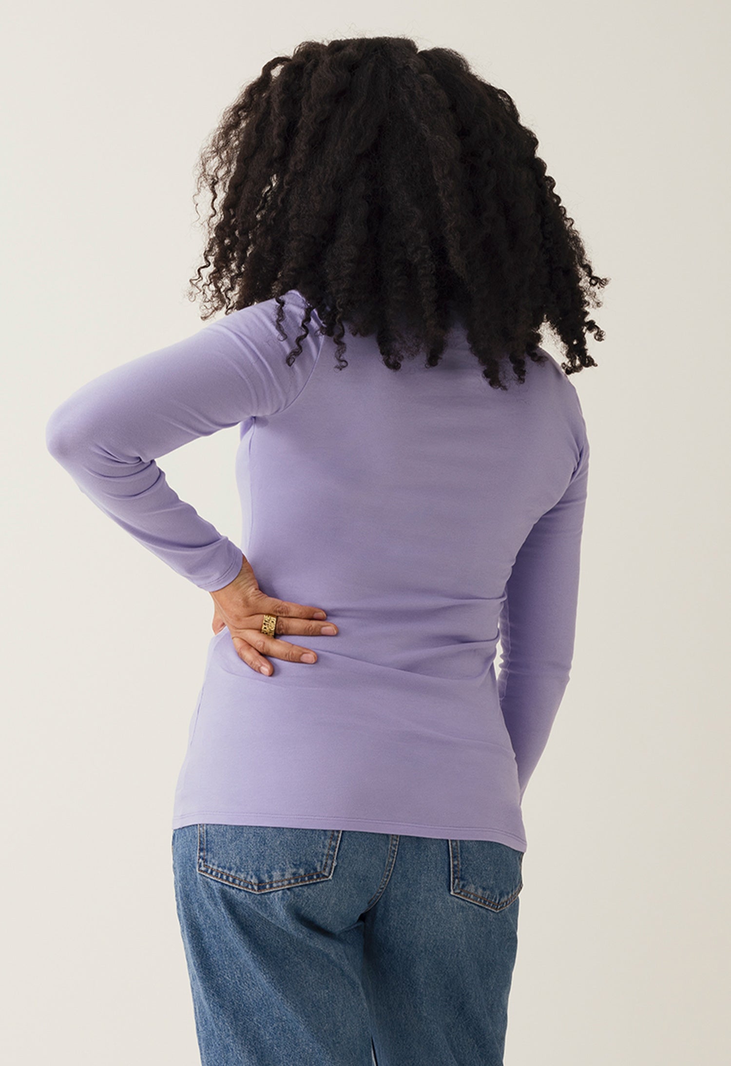 Long sleeve nursing top - Lilac