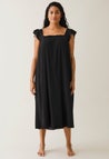 Boho maternity dress with smocking - Black