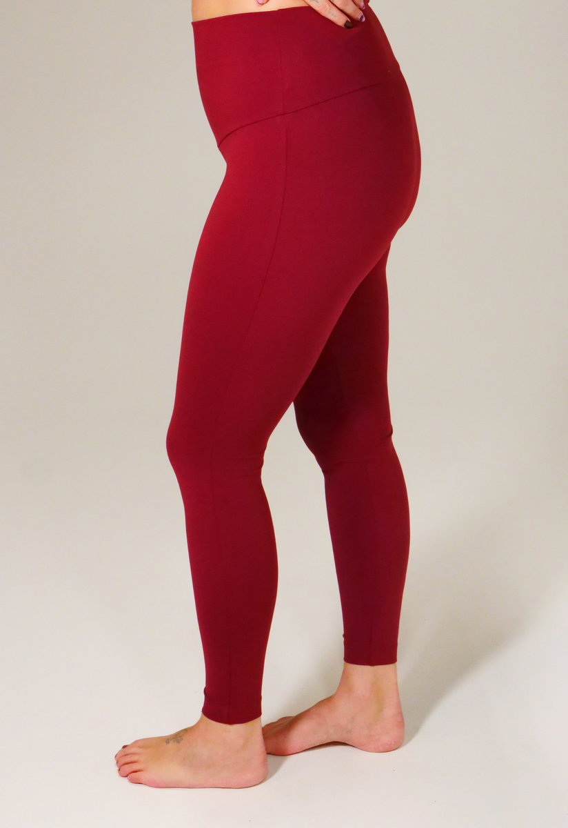 Maternity yoga leggings - Dark red