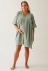 Boho maternity mini dress - Green Tea