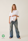 Oversized maternity t-shirt with slit - White