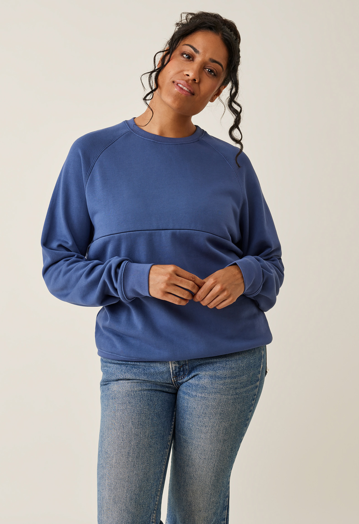 Thermal nursing sweatshirt - Indigo Blue
