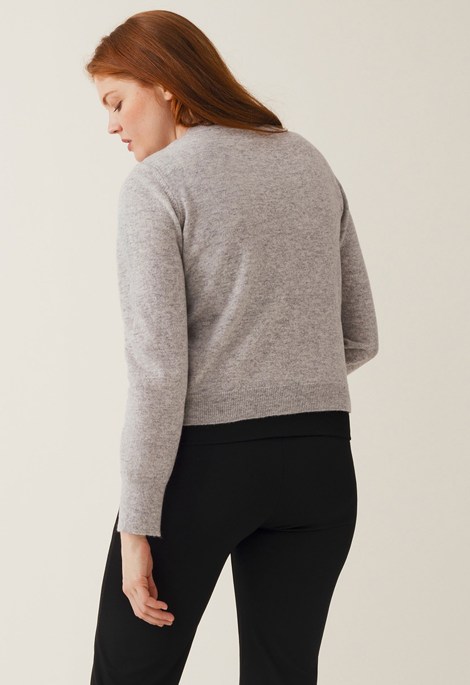 Knitted nursing sweater - Light Grey Melange | Boob Design