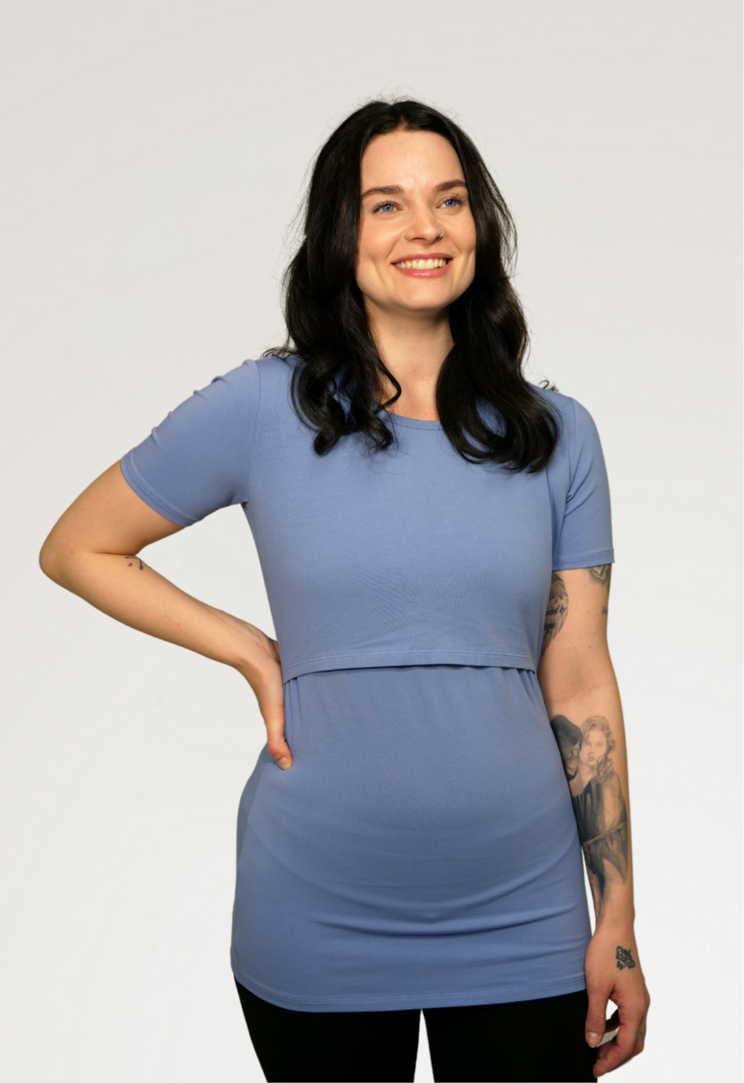 Essential nursing top short sleeve - Pale Blue - PRE-ORDER - preliminary delivery v29