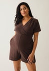Terrycloth maternity playsuit - Brown