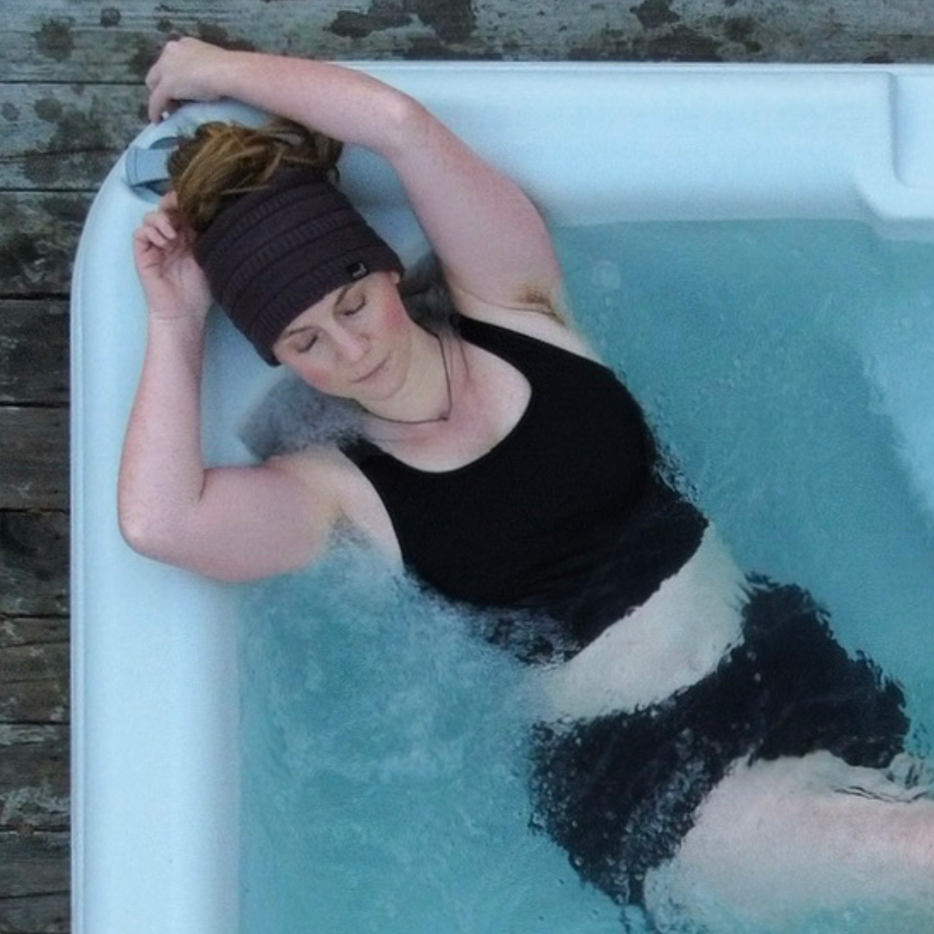 Swim Crop Top Ribbed - Black