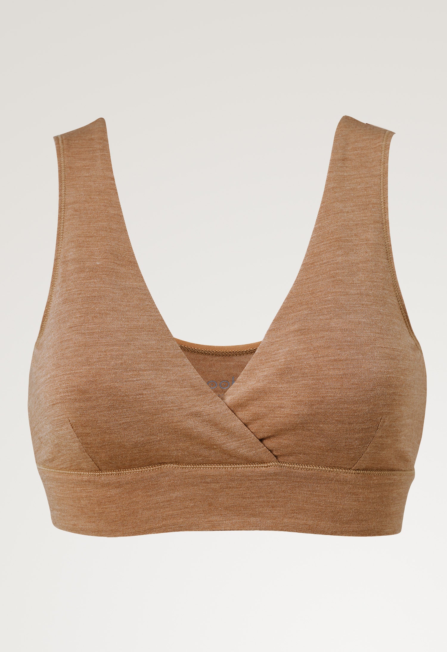 Merino wool nursing bra - Brown Melange