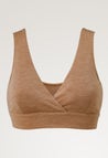 Merino wool nursing bra - Brown Melange