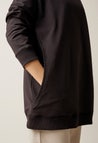 Oversized maternity sweatshirt with nursing access - Black