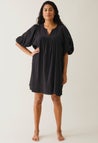 Boho maternity mini dress - Black