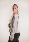 Knitted nursing sweater - Light Grey Melange