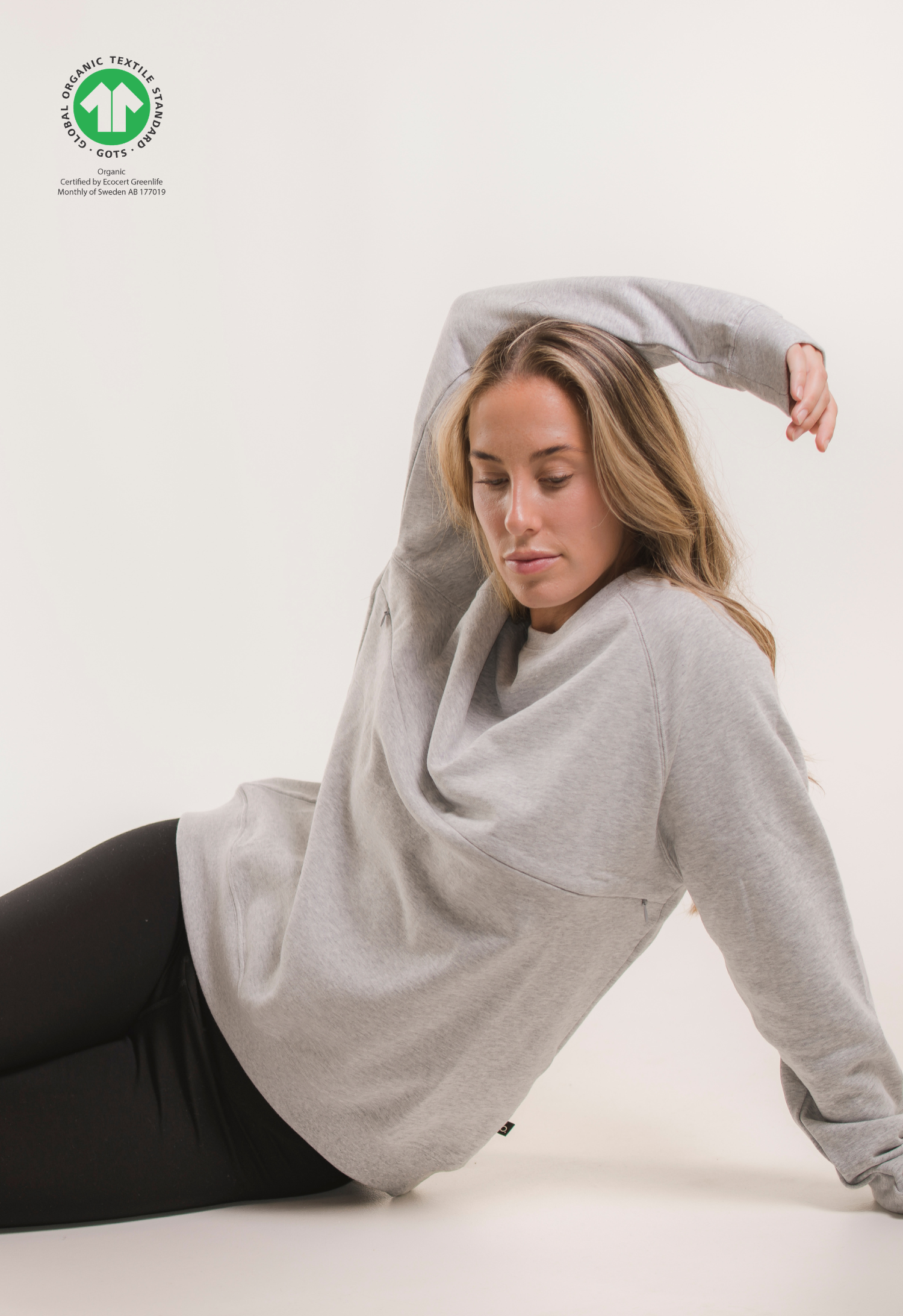 Thermal nursing sweatshirt - Grey melange