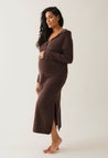 Terrycloth maternity caftan - Brown