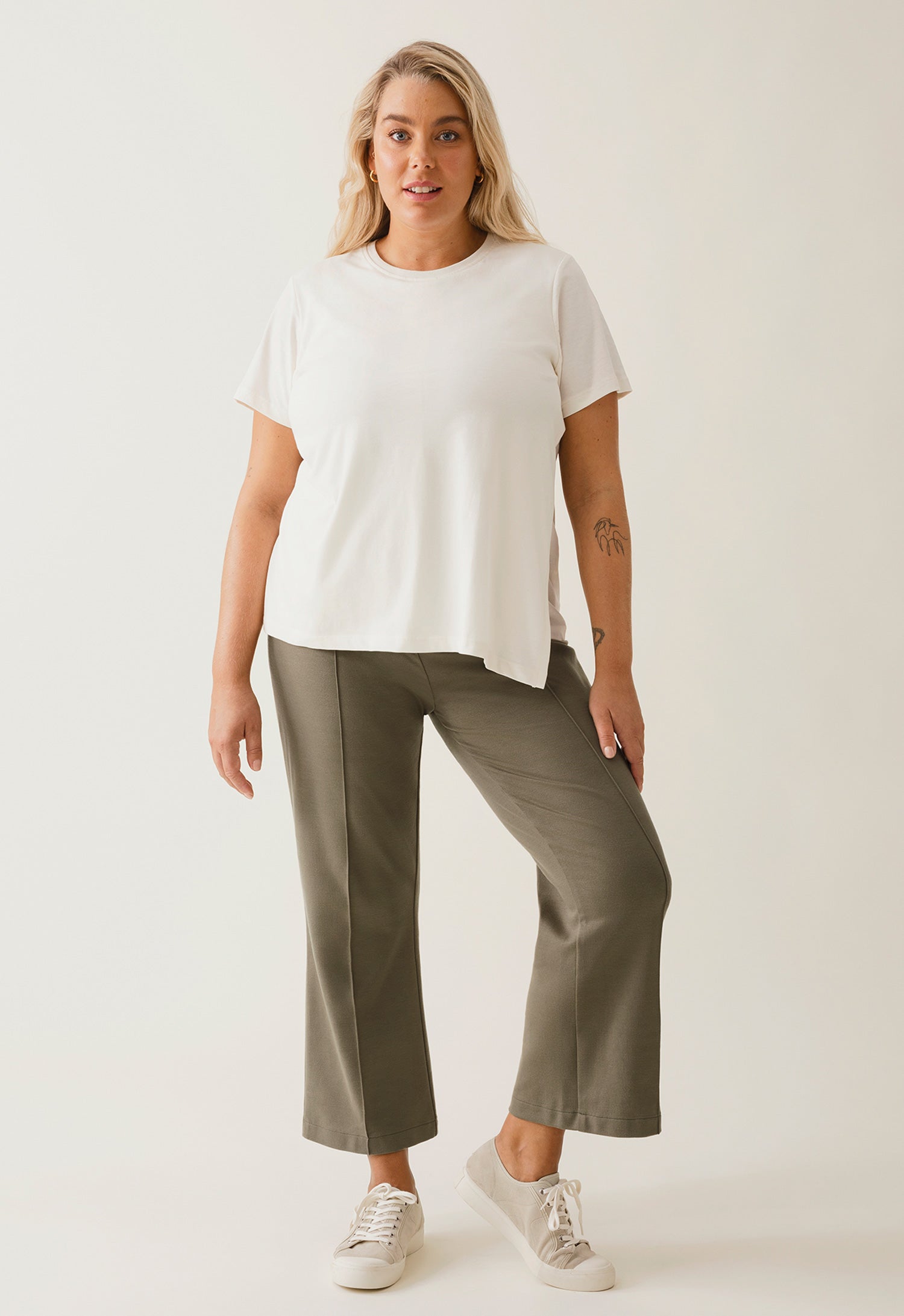 Maternity work pants - Green khaki