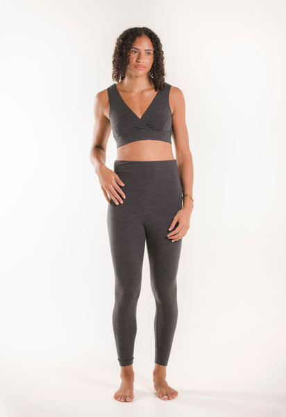Maternity wool leggings - Grey Melange