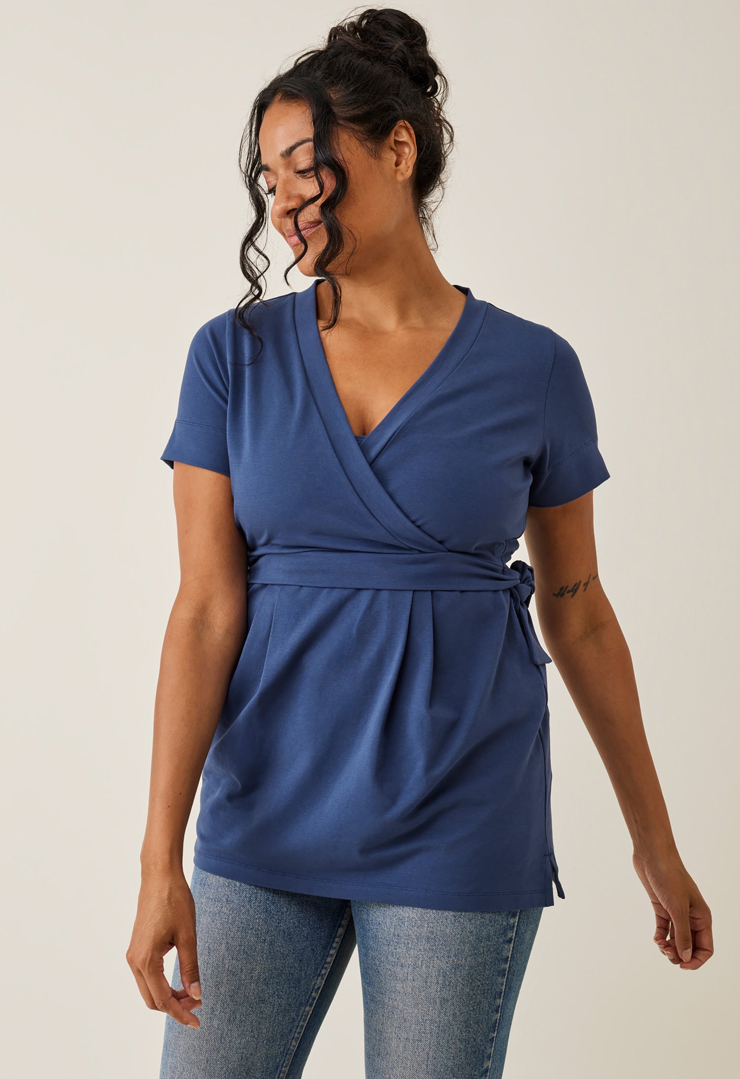 Nursing wrap top - Indigo Blue