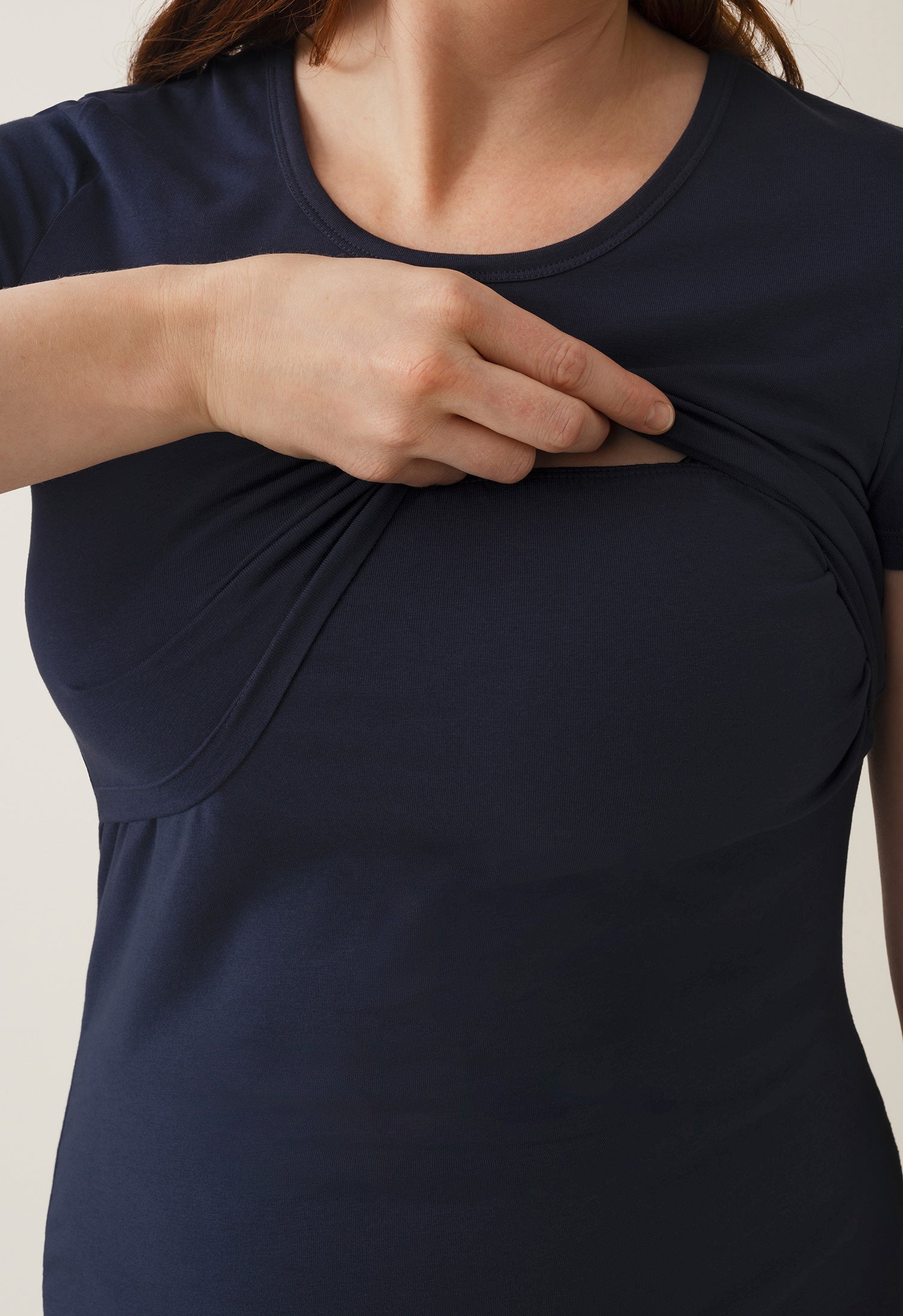 Short sleeve nursing top - Midnight Blue