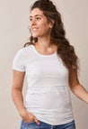Short sleeve nursing top - White