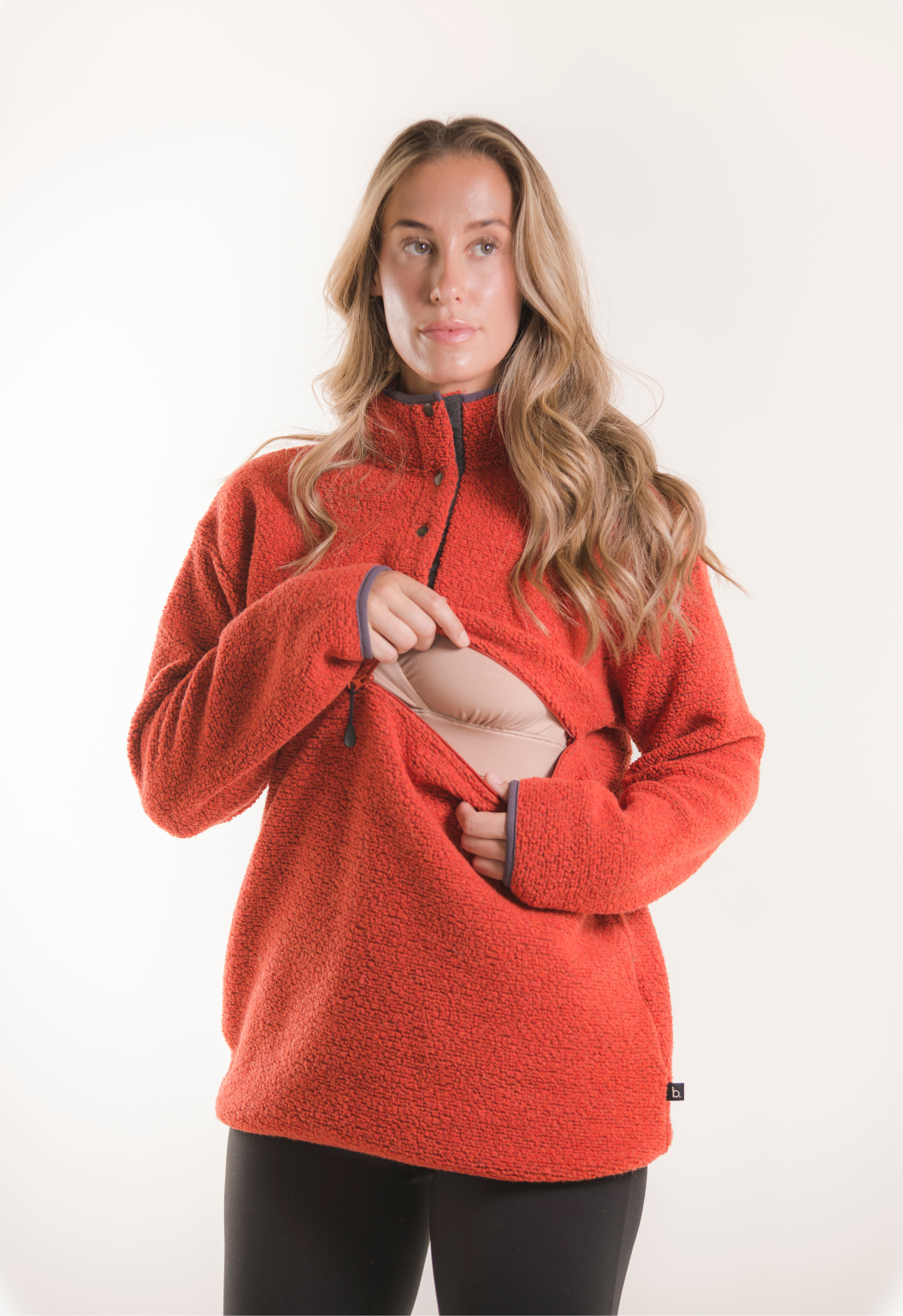Wool pile maternity pullover 90s - Orange