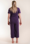 Maternity jumpsuit with nursing access - Purple