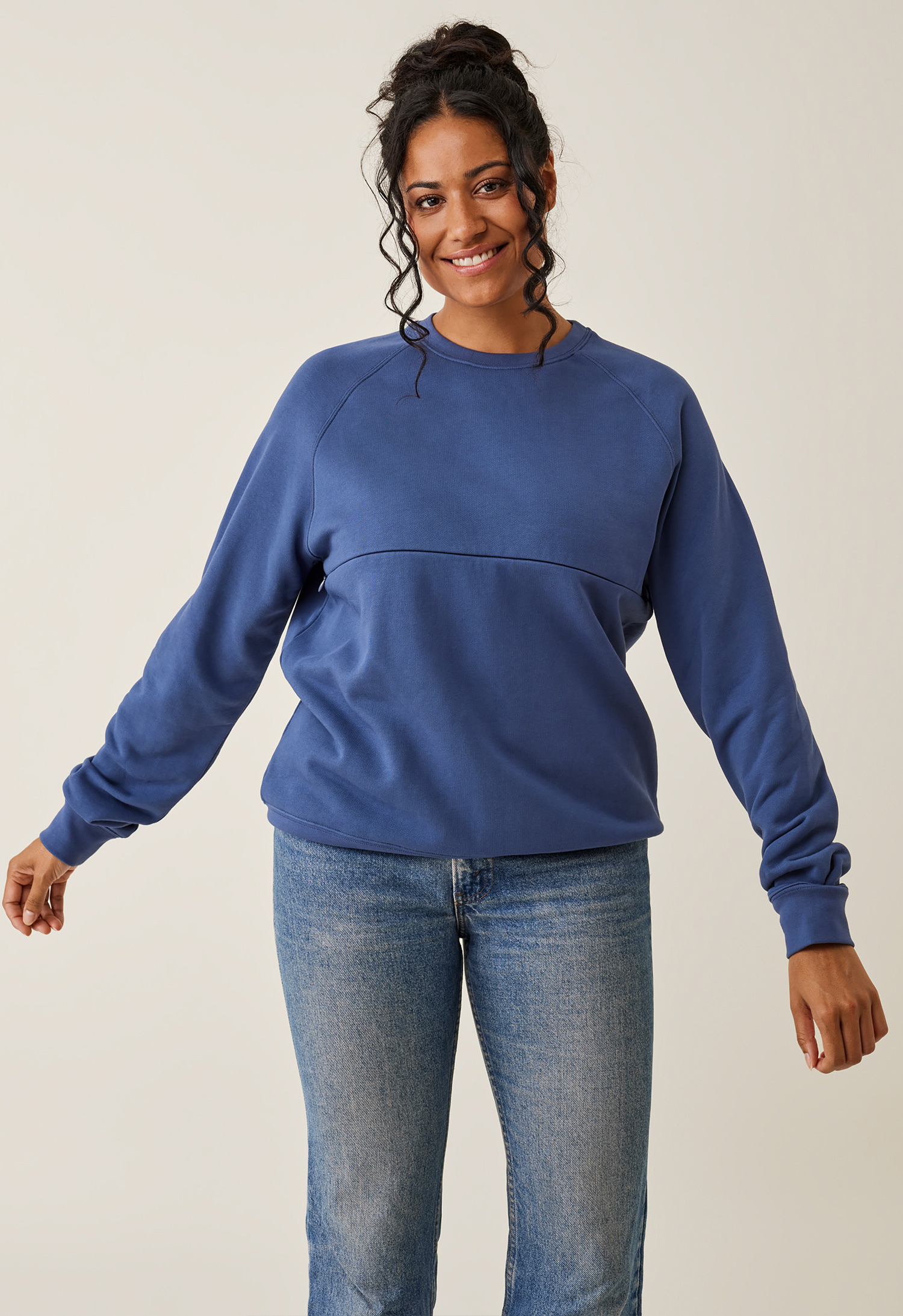 Thermal nursing sweatshirt - Indigo Blue