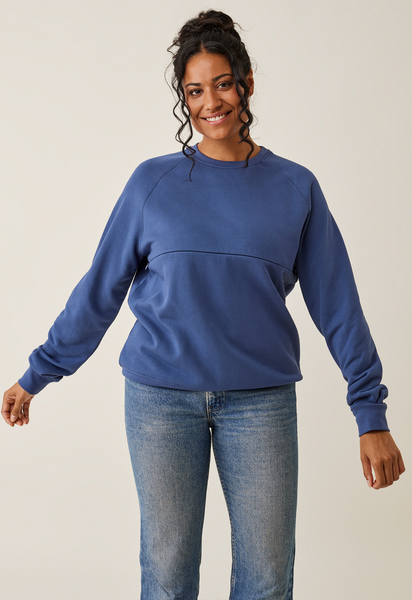Thermal nursing sweatshirt - Indigo Blue