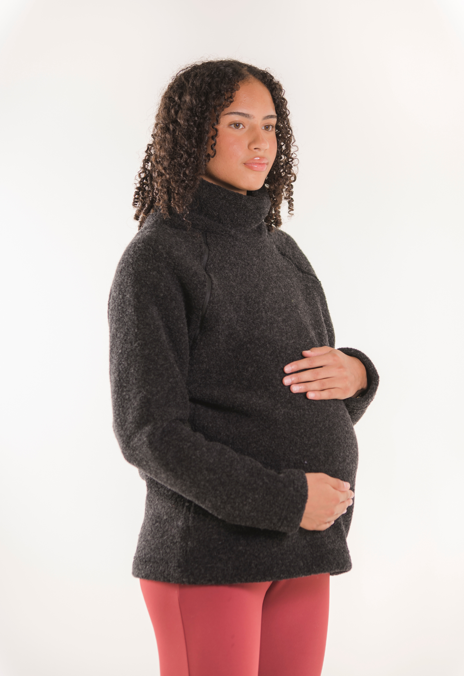 Wool pile sweater - Black