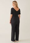 Ribbed maternity jumpsuit - Black